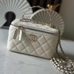 bag0987 Chanel Vanity White Gold Hardware