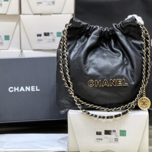 bag1016 Chanel 22 Bag Small Gold Gold Hardware