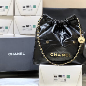 bag1018 Chanel 22 Bag Small Gold Gold Hardware