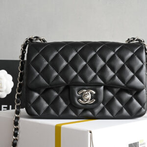 bag0003 Chanel Classic Flap Mini Black Silver Hardware