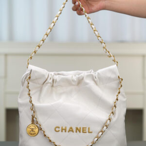 bag1073 Chanel Bag Small White Gold Hardware