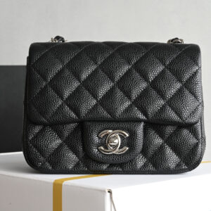 bag0005 Chanel Classic Flap Black Silver Hardware