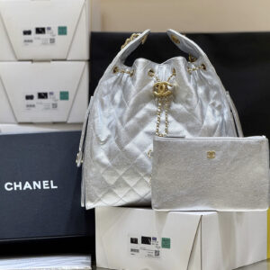 bag1117 Chanel 25 Bag Large Silver