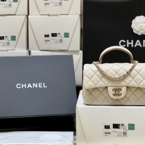 bag1178 Chanel Top Handle Mini Brown