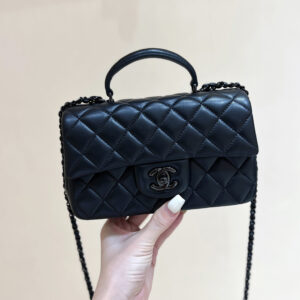 bag1179 Chanel Classic Flap Top Handle Mini Black