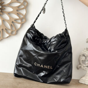 bag1200 Chanel 22 Bag Medium Black Silver Hardware