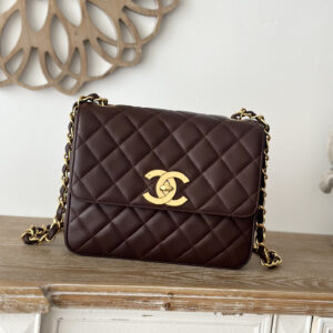 bag1211 Chanel Classic Flap Medium Brown Gold Hardware