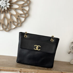 bag1214 Chanel Classic Flap Black Gold Hardware