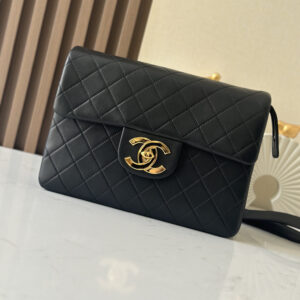 bag1218 Chanel Classic Flap Large Black Gold Hardware