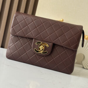 bag1219 Chanel Classic Flap Large Brown Gold Hardware