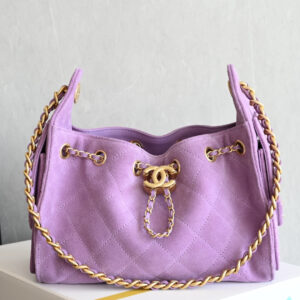 bag0034 Chanel 25 Bag Hobo Mini Purple Gold Hardware