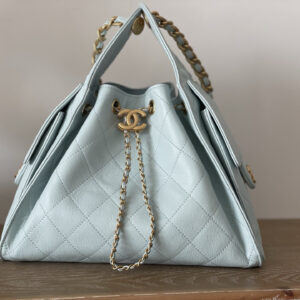 bag1478 Chanel Hobo Small Black Gold Hardware