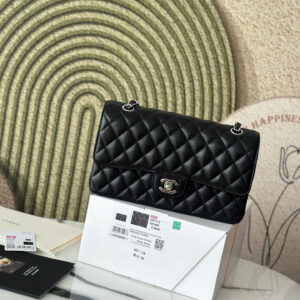 bag1480 Chanel Classic Flap Medium Black Gold Hardware