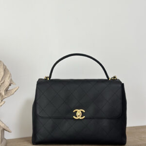 bag1489 Chanel Classic Flap Small Black Gold Hardware