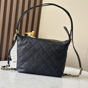 bag1542 Chanel Hobo Small Black Gold Hardware