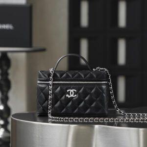 bag0051 Chanel Vanity Silver Hardware
