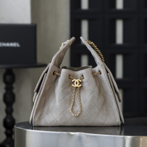 bag0053 Chanel 25 Bag Hobo Gray Gold Hardware
