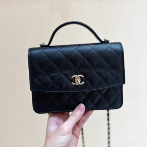 bag1628 Chanel WOC Mini Black Gold Hardware