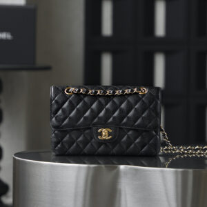bag0069 Chanel Classic Flap Black Gold Hardware