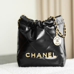 bag0073 Chanel Bag Black Gold Hardware