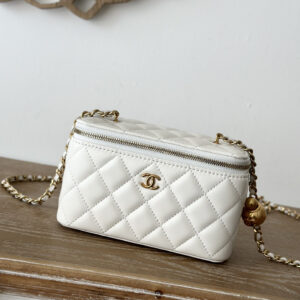bag1821 Chanel Bag Large White Gold Hardware