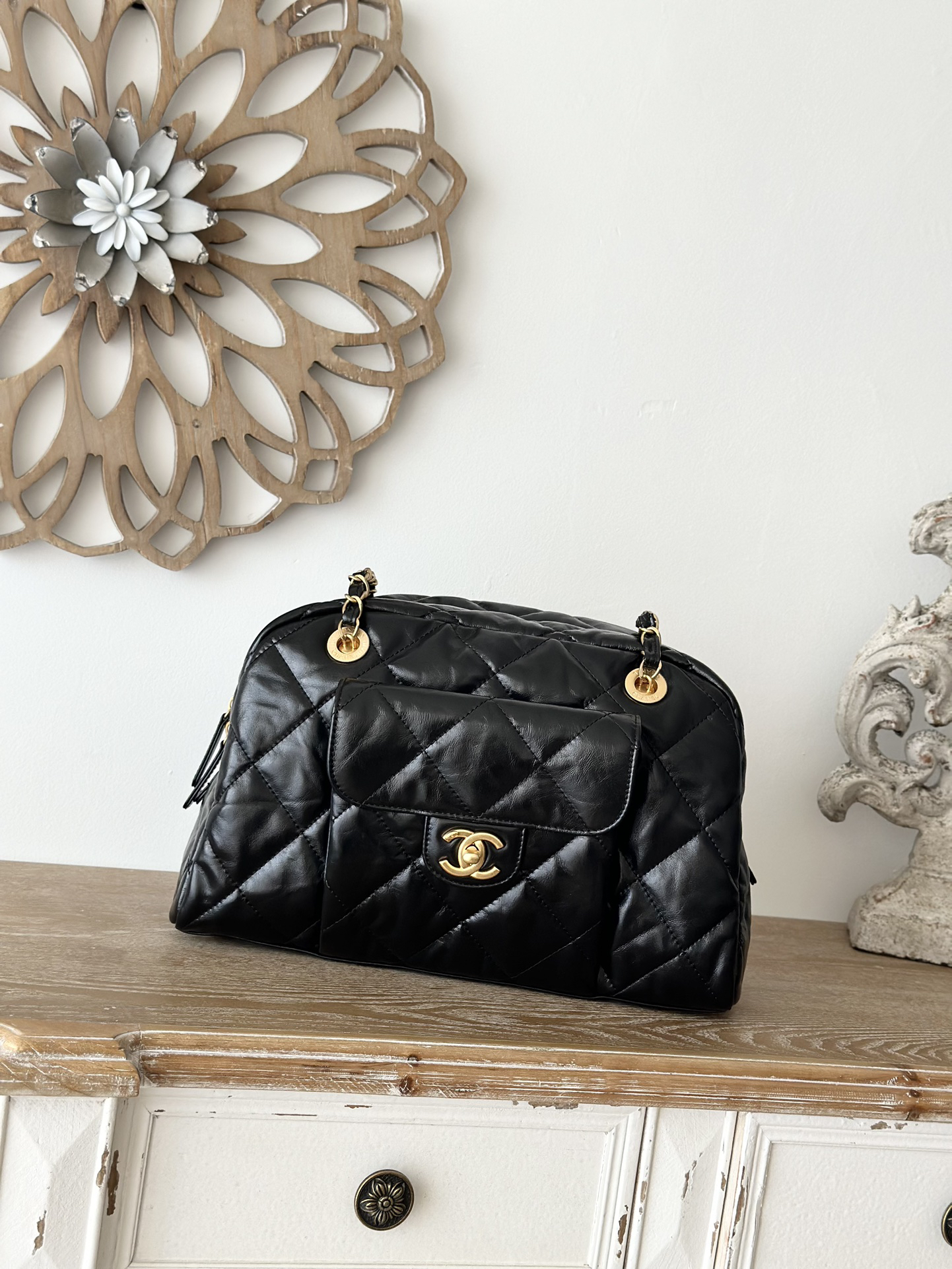 bag1902 Chanel Bag Small Black Gold Hardware