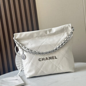 bag1918 Chanel 22 Bag Small White Gold Hardware