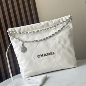 bag1920 Chanel 22 Bag Medium White Silver Hardware