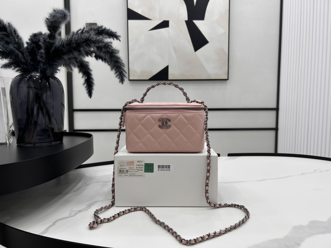 bag1929 Chanel Top Handle Large Black Silver Hardware