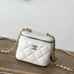 bag2058 Chanel Bag Mini White Gold Hardware