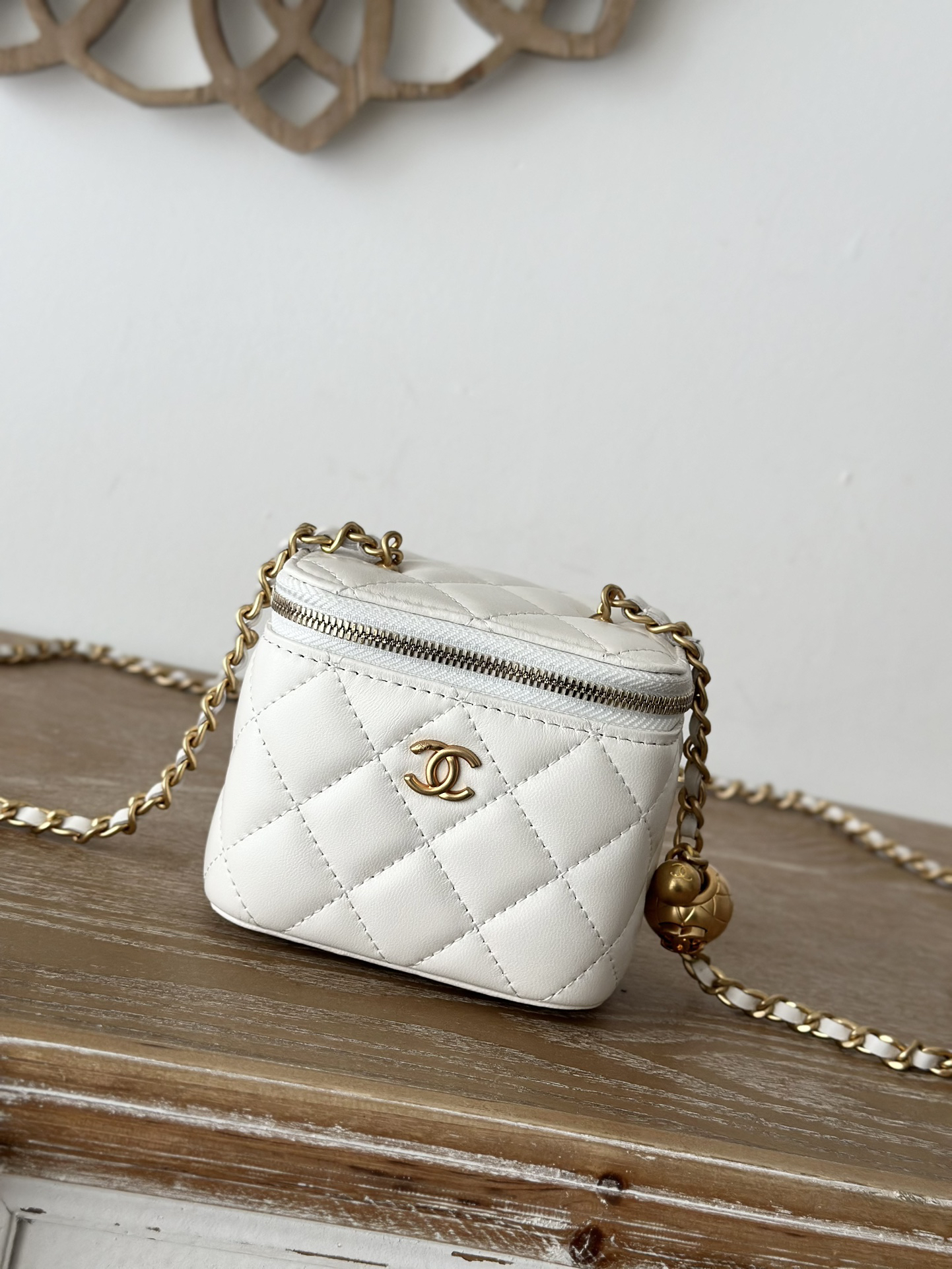 bag2058 Chanel Bag Mini White Gold Hardware
