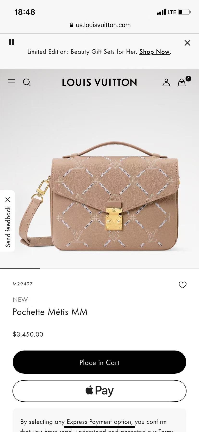 lv0200 Louis Vuitton M29497 Bag with Dynamic Code