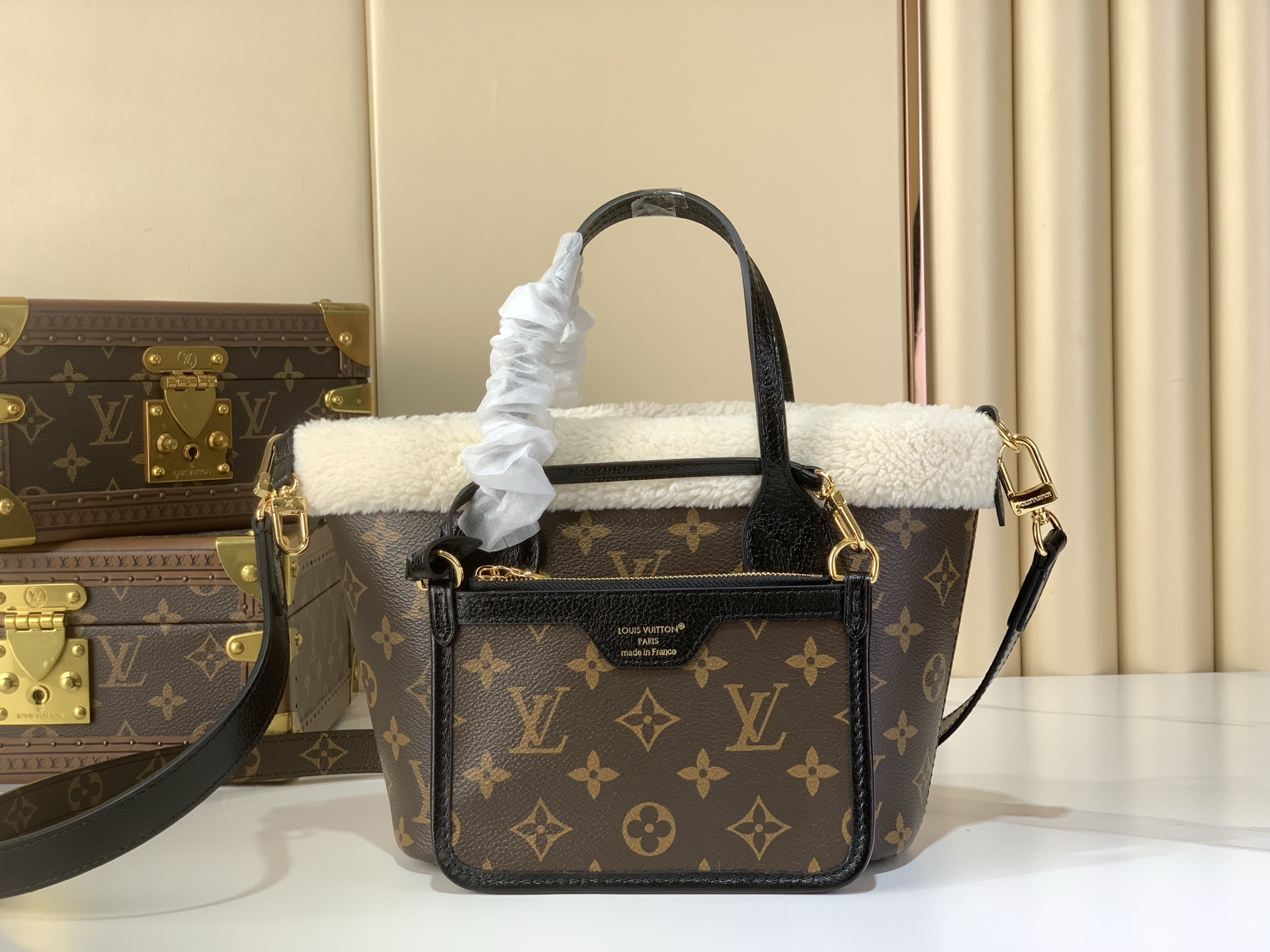 lv0427 Louis Vuitton M26315 Neverfull Bandouliere INSIDE Tote Bag Small with Dynamic Code