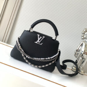 lv0910 Louis Vuitton Top Handle Bag Small Medium with Dynamic Code