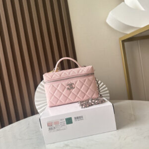 bag0215 Chanel Vanity Pink Gold Hardware
