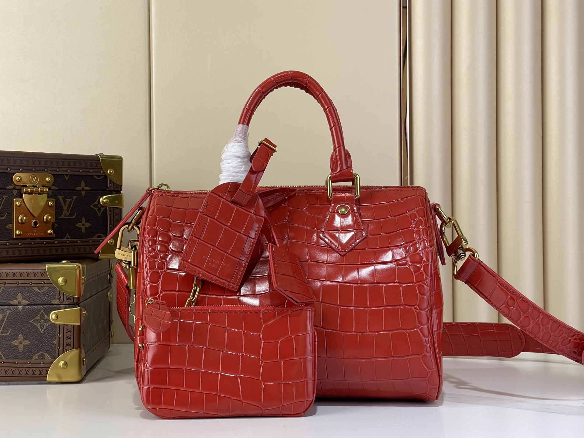 lv1103 Louis Vuitton M13912 M24437 Speedy Bandouliere25 Top Handle Bag with Dynamic Code