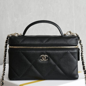 bag0225 Chanel Bag Black Gold Hardware