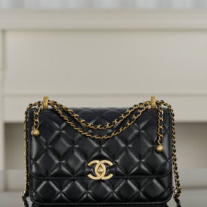 bag0245 Chanel Bag Black Gold Hardware