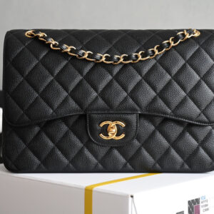 bag0246 Chanel Classic Flap Hobo Black Gold Hardware