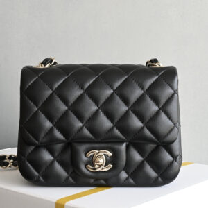 bag0252 Chanel Classic Flap Black Gold Hardware