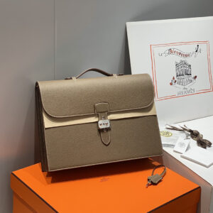 hm0046 Hermes Bag Etoupe Gray Gray Silver Hardware