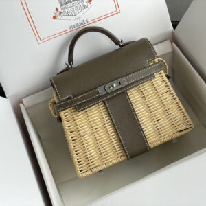 hm0049 Hermes Bag Etoupe Gray Gray Silver Hardware