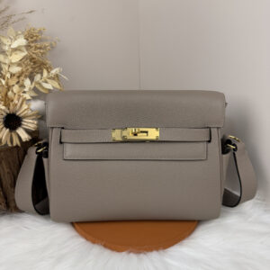 hm0064 Hermes Bag Gray Gold Hardware