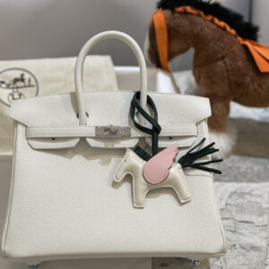 hm0072 Hermes Bag White Silver Hardware