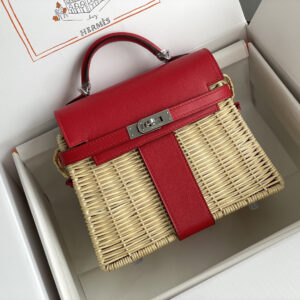 hm0079 Hermes Bag Red Silver Hardware
