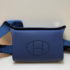 hm0085 Hermes Bag Blue Silver Hardware
