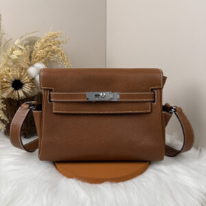 hm0095 Hermes Bag Gold Brown Brown Silver Hardware