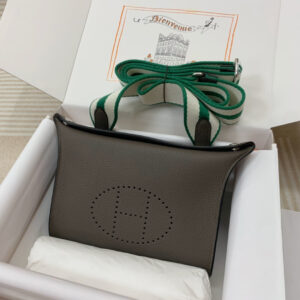 hm0115 Hermes Bag Etain Gray White Gray