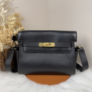 hm0126 Hermes Bag Black Gold Hardware