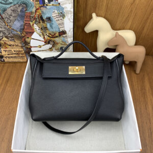 hm0128 Hermes Bag Black Gold Hardware